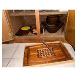 Wooden salad bowl set, meat carving board