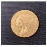 1928 $2 1/2 Indian gold piece, AU+