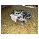 Ceramic frog toilet paper dispenser, 14" L x 10" W