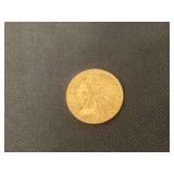 1909 $5 gold coin AU