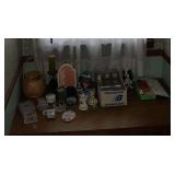 Decorative items, figurines, dresser boxes, candles, etc.