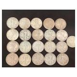21 Walking Liberty half dollars