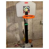 Fisher Price basketball goal with football, basketball