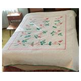 Appliqued quilt, hand stitched
