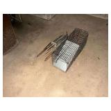 Mole trap and a small live animal trap 15" L