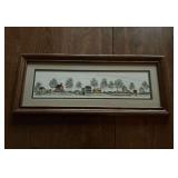 Amish village framed print by M. Frey, No. 567/2500
