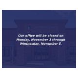 Atterberry Office Closed Monday, November 3 through Wednesday, November 5.