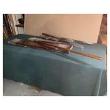 Pair of folding wooden rudders.