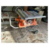 Ridgid table saw, roll around portable stand