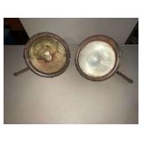 2 antique car headlamp housings