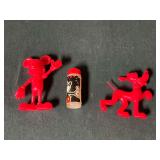 Mickey and Pluto plastic figurines