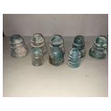 Vintage glass wire insulators