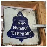 Two-sided Long Distance Telephone sign