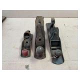 3 wooden planes Stanley No. 4 and two unmarked