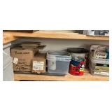 Shelf of assorted hardware