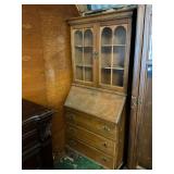 3-drawer drop front desk with book case top