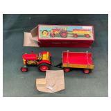 Schylling Collector Series tractor and trailer wind up toy