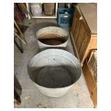 2 galvanized tubs, holes.