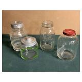 4 glass jars