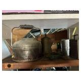 White Mountain apple peeler, copper kettles, grater, sifter, etc.