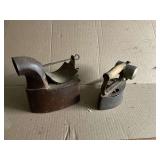 Pair of antique cast iron steam irons