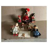 Vintage dolls up to 7 1/2" T.