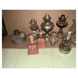 Oil lamps, some electrified