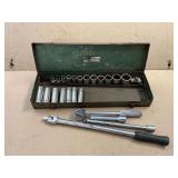 SK 1/2" drive socket set, deep and shallow sockets up to 1 1/4"