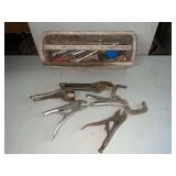 Vise Grips, hex wrenches, locking pliers