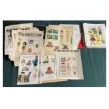 Paper dolls some vintage, Betsy McCall tear out pages, copyright 1950s.