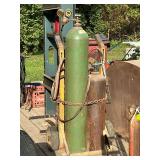 Torch cart, 2 tanks, Linde gauges, cutting head, striker, wrench