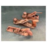 3 vintage planes, one wooden body, up to 10" L