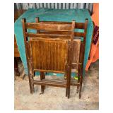 2 matched wood folding chairs