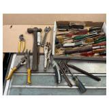 Vise grips, pliers, tin snips, Ridgid pipe wrench, etc.