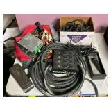 Radio Shack microphone, Rapco Horizon cable splitter box stage Soundsystem