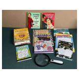 Adult coloring books, search and find books, "Where