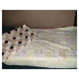 Hand stitched baby quilt 55" x 40", stains