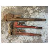 3 pipe wrenches, Fuller, Ridgid
