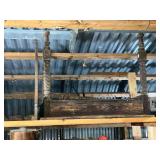 Vintage table, dresser mirror rack, great DIY projects.