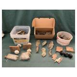 Antique door knobs, hinges, door locks