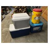 Coleman coolers and Igloo 5 gallon water cooler