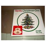 Spode Christmas Tree double tier tray