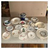 Assortment of china pieces, Homer Laughlin, Stetson, etc.
