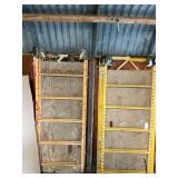 2 sets of Scaffolding 29" D  x 69" T, 74" W, 2 walk boards, on rollers.
