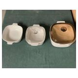 Corning Ware casserole dishes