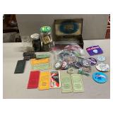 Vintage matchbooks, political buttons