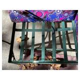 Metal patio glider rocker and glass top side table