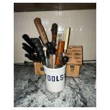 Assortment of knives and knife blocks