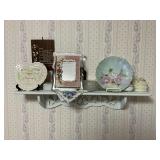 Collector plates, Mom musical frame, dresser boxes, etc.