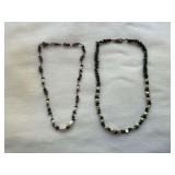 Pair of necklaces with clasps marked 925